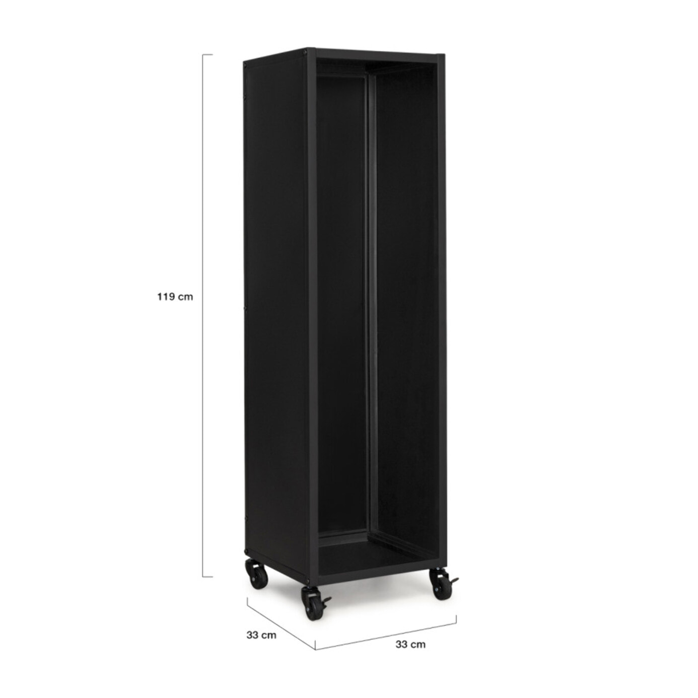 Range bûches vertical 120cm avec roulettes