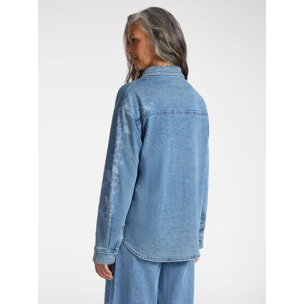 Elena Mirò - Camicia floreale in denim - Azzurro
