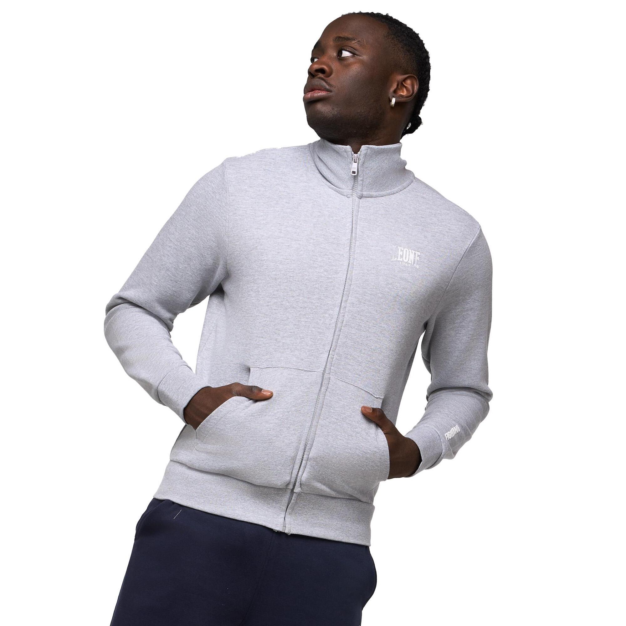 Chándal de hombre Leone Basic con sudadera con cuello y cremallera y pantalón sin chándal