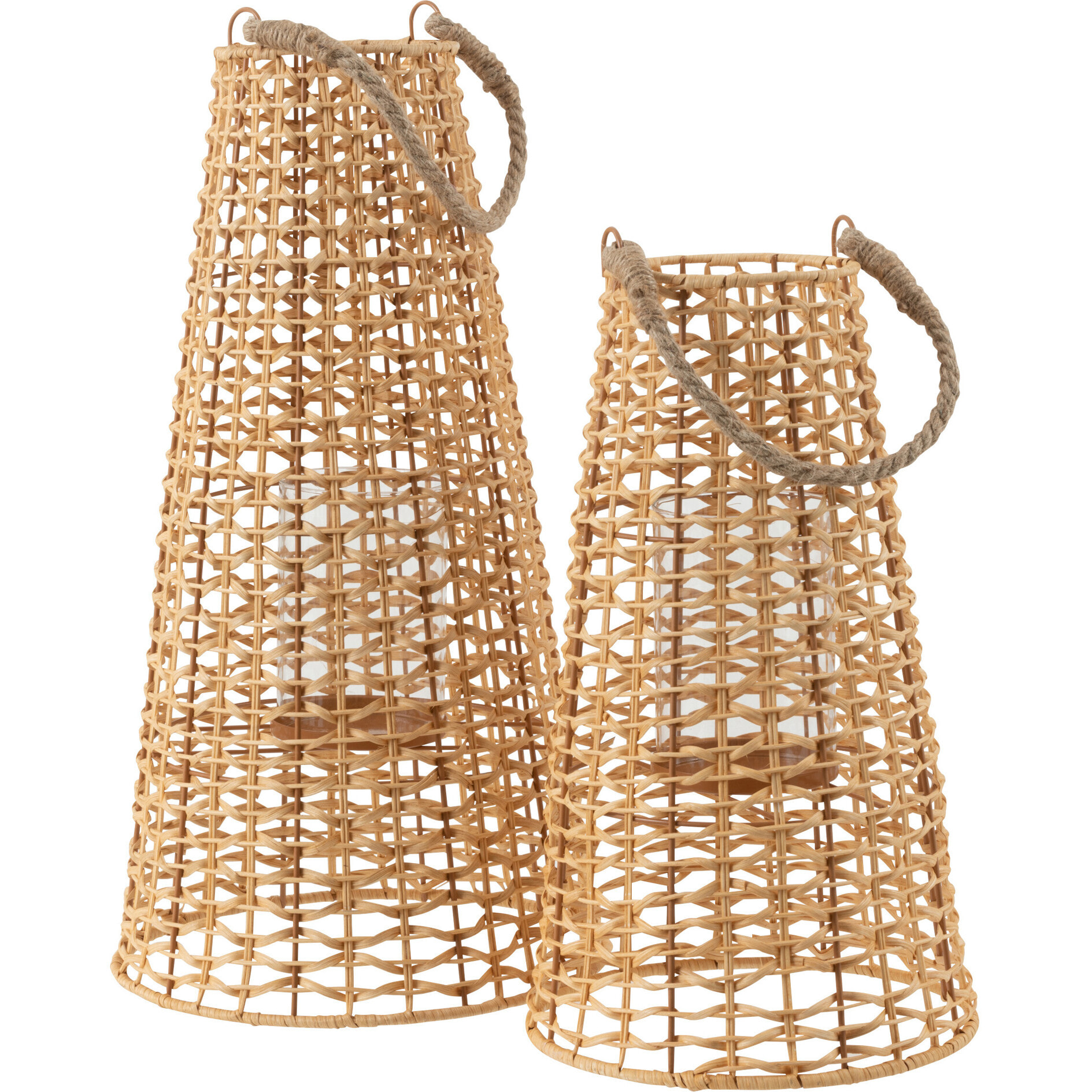 J-Line lanterne Anais - rotin - naturel - large
