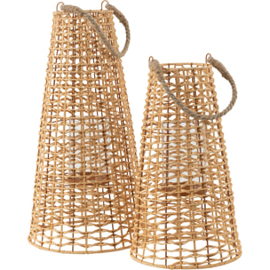 J-Line lanterne Anais - rotin - naturel - large