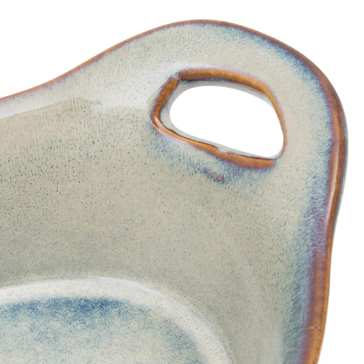 Plat oval en céramique Terre Inconnue11x16cm bleu