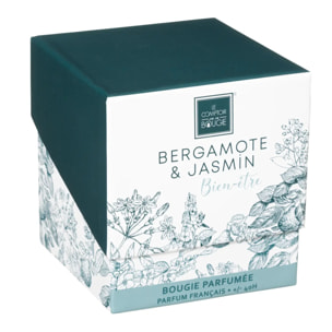 Bougie parfumée Maël 190g pot verre bergamote et jasmin