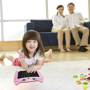 Tavoletta grafica e scrittura LCD da 8 pollici, design Kitten. Sfondo multicolore, portatile, con blocco di cancellazione.