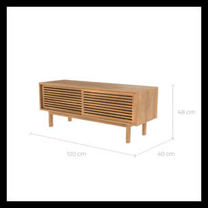 Meuble TV en bois de teck 120 cm - Bormes