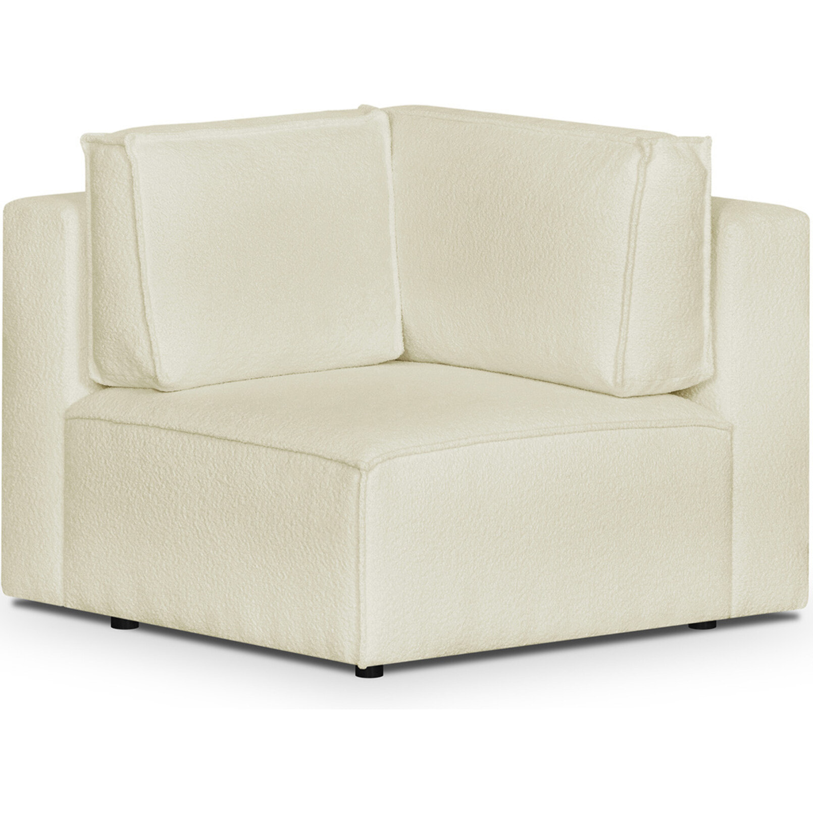 Canapé d'angle gauche convertible 10+1 places en tissu bouclé - HARPER MOD