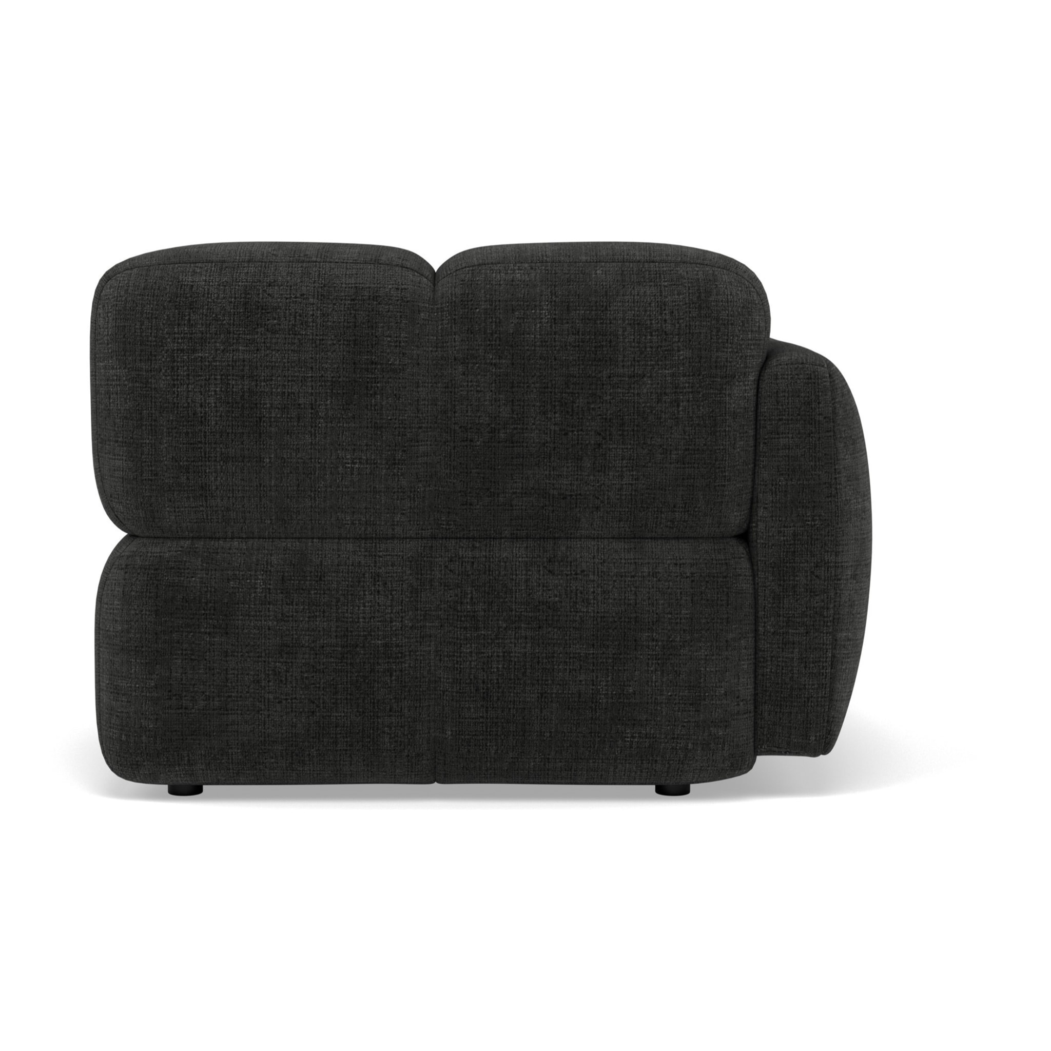 Grace - module d'assise gauche en velours texturé - Gris Anthracite