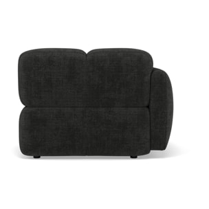 Grace - module d'assise gauche en velours texturé - Gris Anthracite