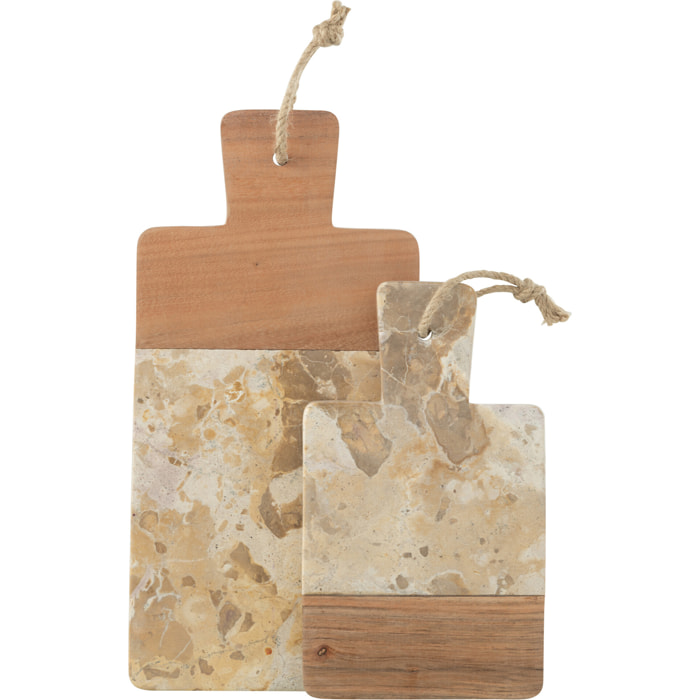 J-Line planche à fromage rectangulaire Marbre - pierre - beige/naturel - large
