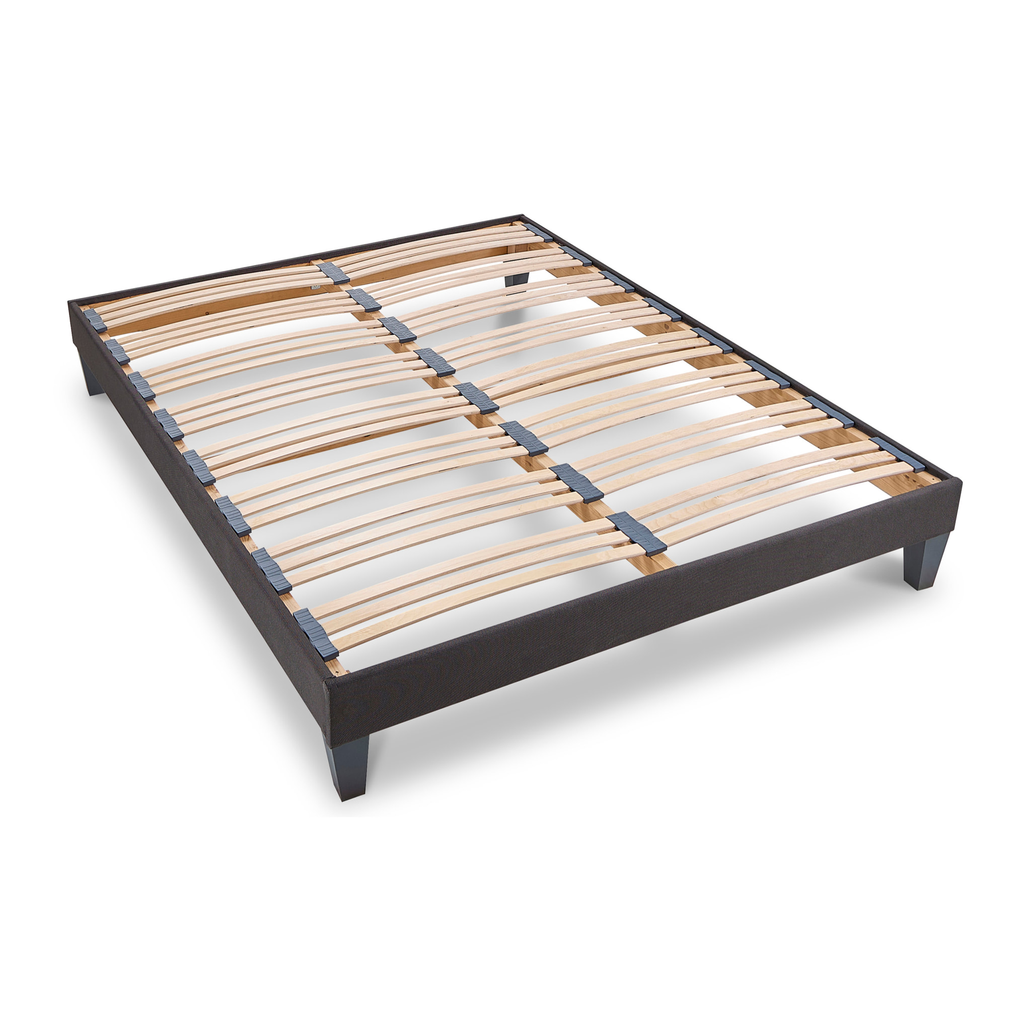 Sommier Kit15 Technologie Tri-Lattes, Bois Épicéa, H30 cm, Lattes Actives, Aération Optimale