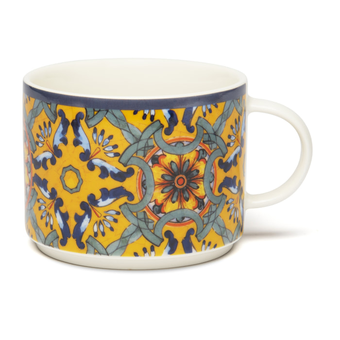 Set 4 Tazze Jumbo Excelsa – Trinacria, New Bone China Multicolore