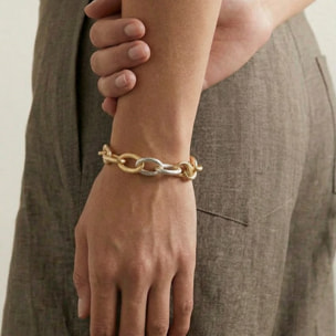Pulsera Adelky acabado plata y oro amarillo 18k