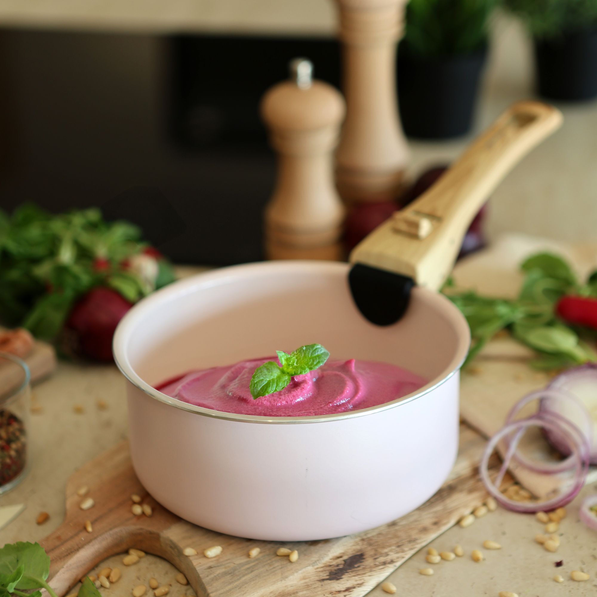 Lot de 2 casseroles rose revêtement céramique - Tous feux COLORAMA