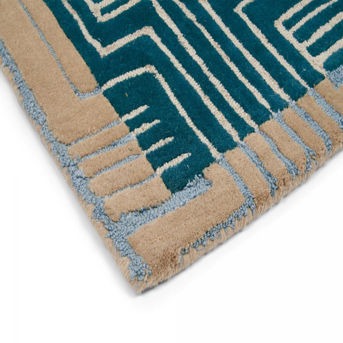 Tapis salon et chambre fait à la main en laine motif géométrique CIOL