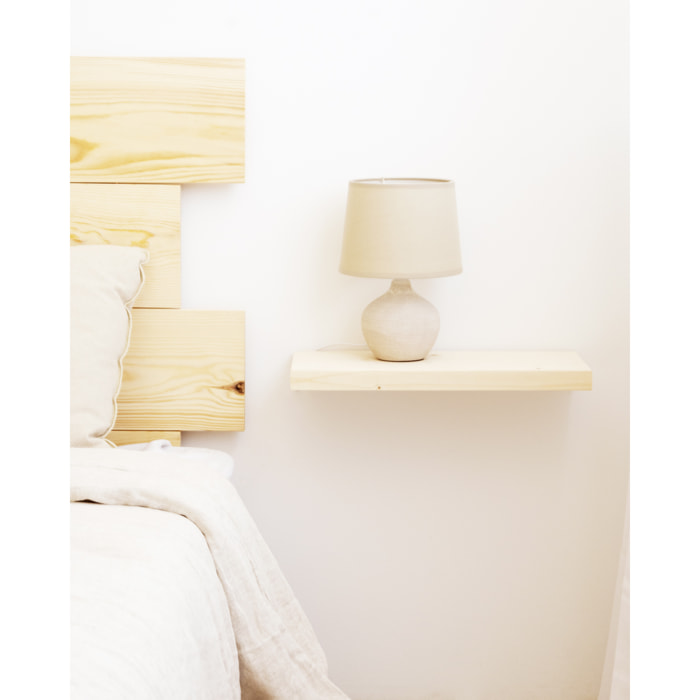 Table de chevet flottante en bois massif ton naturel 3,2x45cm Hauteur: 3.2 Longueur: 45 Largeur: 19.7