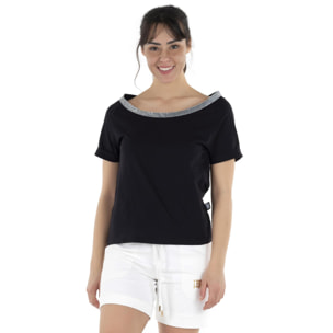 T-shirt cropped a maniche corte da donna Precious