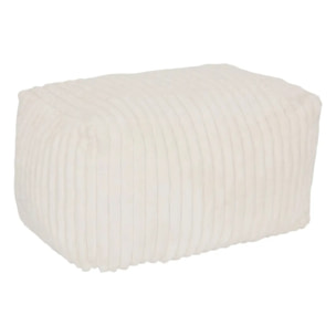 Pouf Muzi rectangulaire côtelé 61x78cm crème