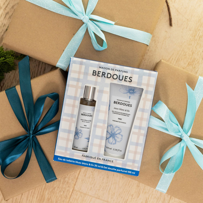 Musc blanc & Lin - Coffret Eau de Toilette 30 ml + Gel Douche 100 ml