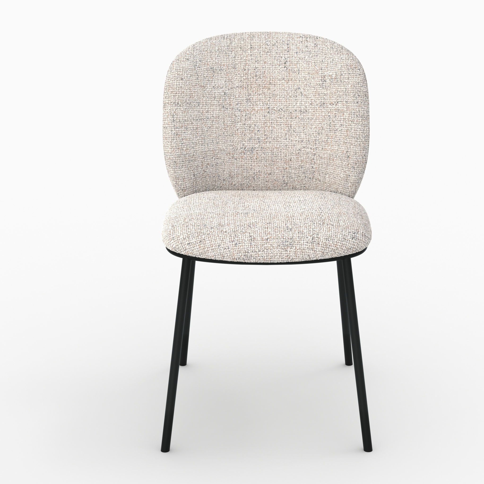 Lot de 2 chaises en tissu beige chiné - Adèle
