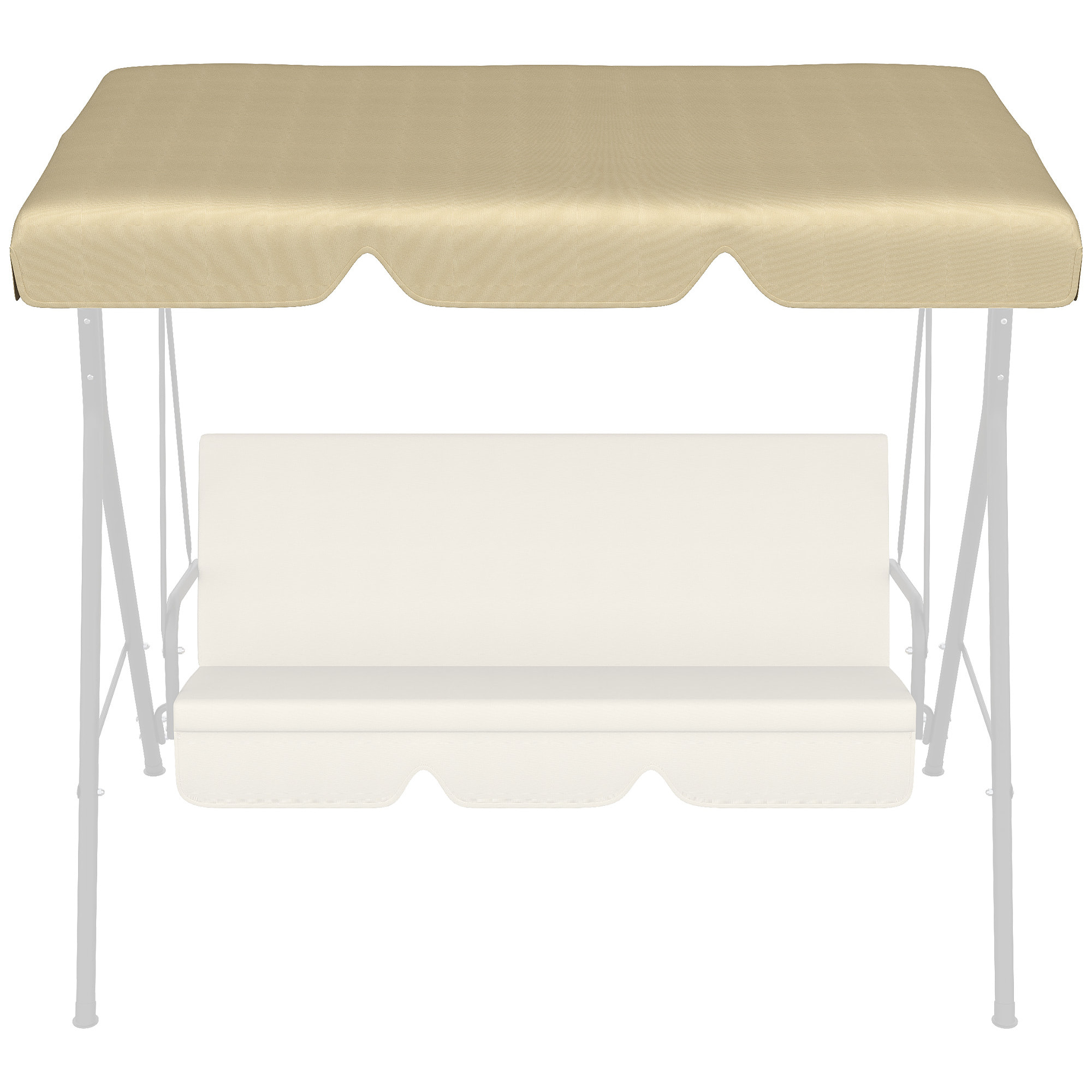 Toldo de Repuesto para Columpio de 3 Plazas Techo Universal para Balancín de Jardín Tela de Poliéster Protección Solar 156x117x15 cm Beige