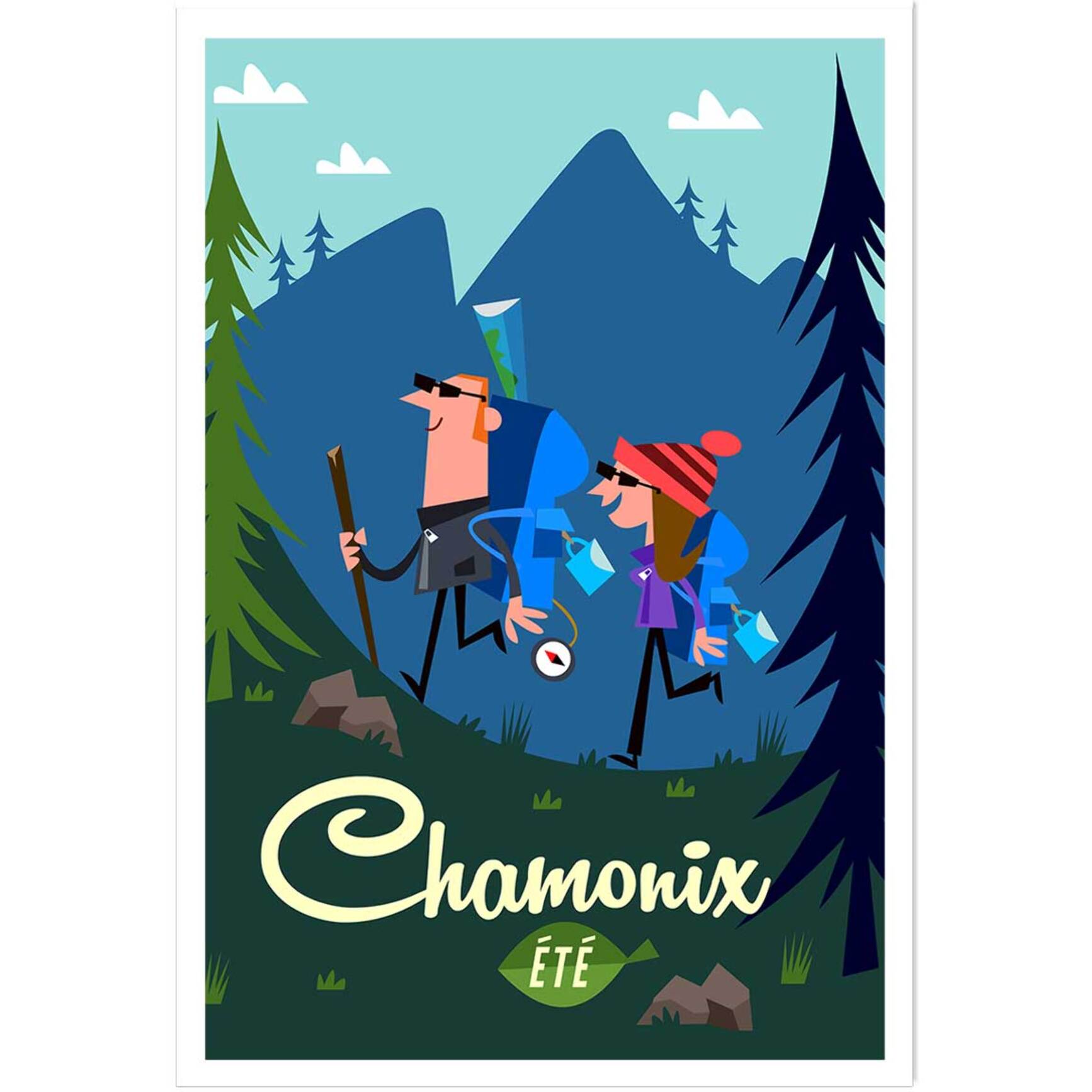 Poster de rando à chamonix Affiche seule