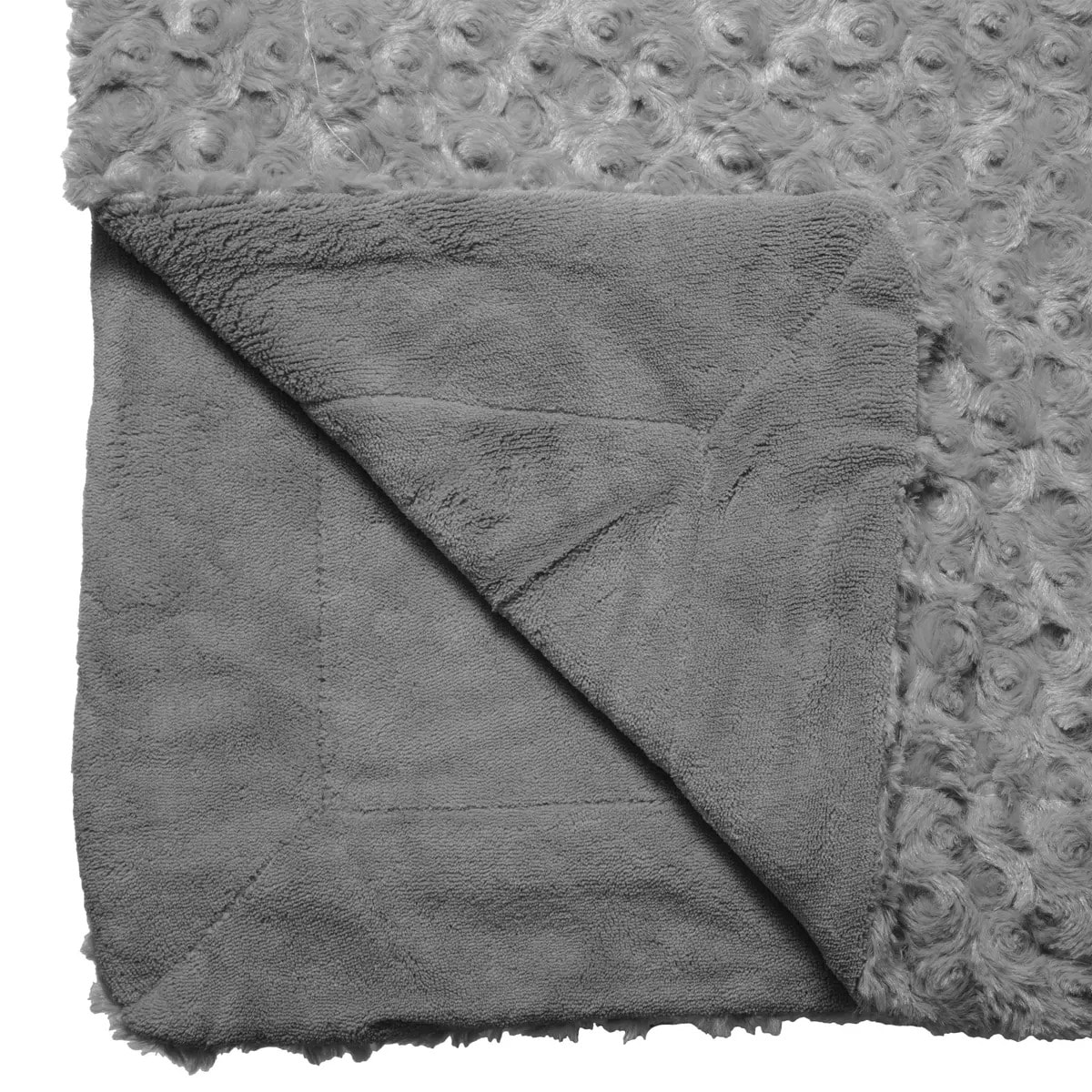 Plaid "Bouclette" fausse fourrure gris ardoise 120x160cm