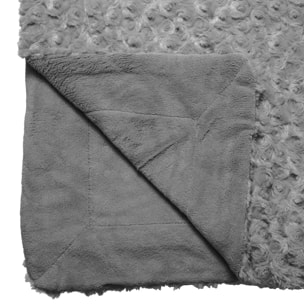 Plaid "Bouclette" fausse fourrure gris ardoise 120x160cm