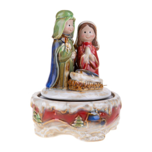 Natività con Carillon - Pezzi 1 - Colore Multicolore - 14,5x20Hx14,5cm - Bianchi Dino