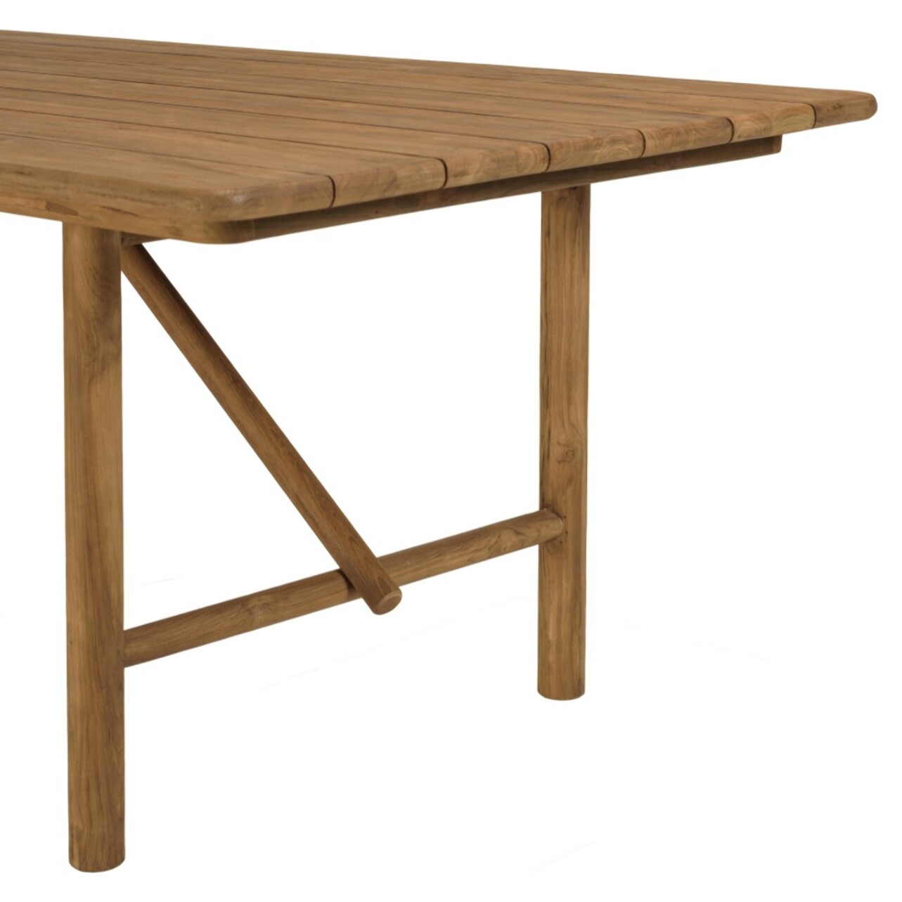 COLINE - Table à manger de jardin 200x100cm en bois de teck recyclé