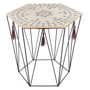 Table d'appoint "Kumi" noir 40x38cm