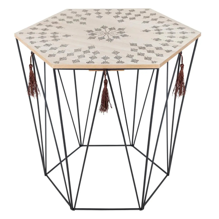 Table d'appoint "Kumi" noir 40x38cm