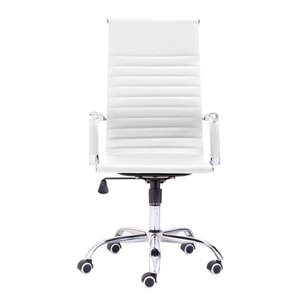 Silla de oficina Letter símil piel Blanco