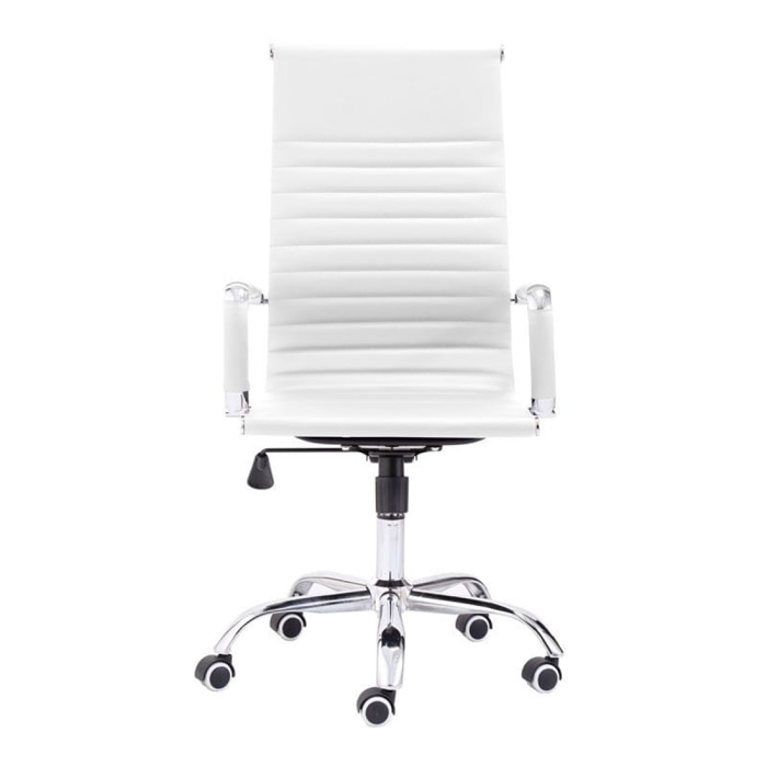 Silla de oficina Letter símil piel Blanco