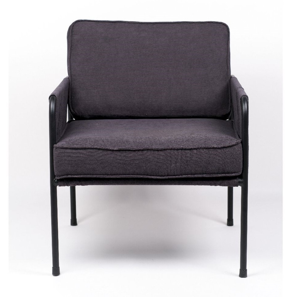 Fauteuil en velours côtelé COZY gris