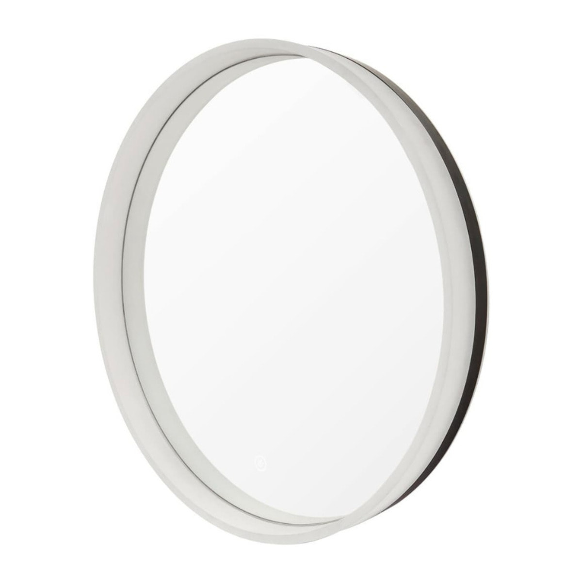 Miroir mural rond de 60 cm, avec éclairage LED et capteur, bord transparent lumineux, mémoire réglages (SATZFULED60)