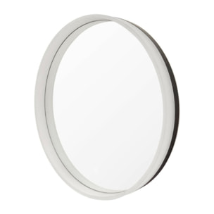 Miroir mural rond de 60 cm, avec éclairage LED et capteur, bord transparent lumineux, mémoire réglages (SATZFULED60)