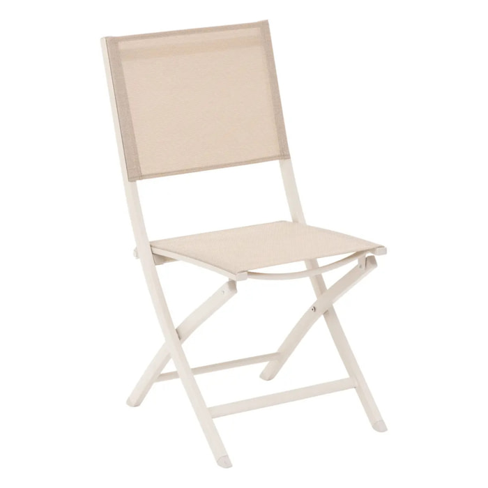Lot de 4 chaises de jardin pliantes "Essentia" lin & argile