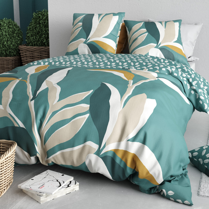 Parure housse de couette 3pcs 100% coton 57 fils odalie