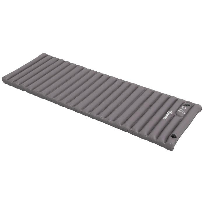 Matelas gonflable - matelas pneumatique simple - sac de transport inclus - gris