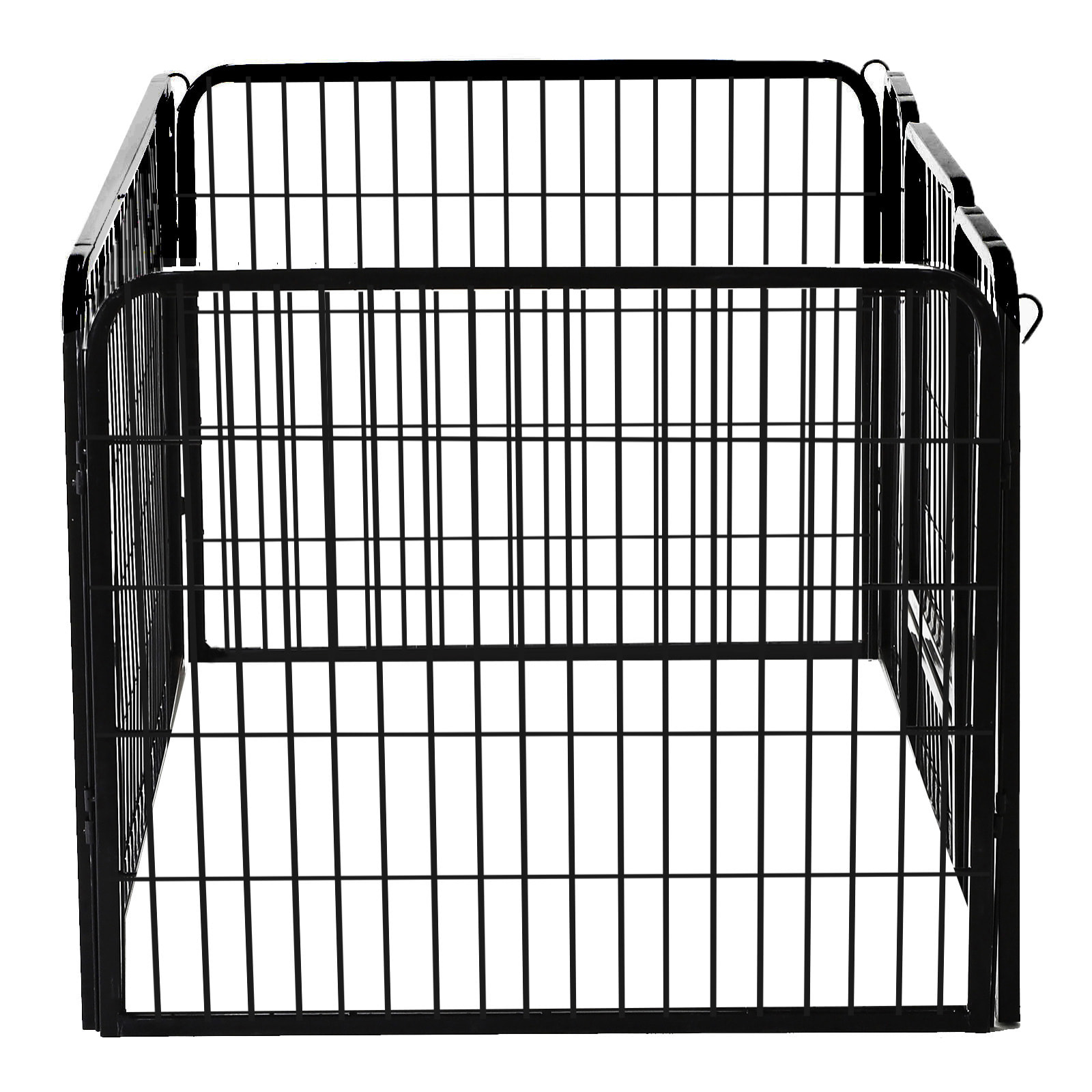 Luxe parc enclos acier 125L x 80l x 70H cm 4 panneaux et 1 porte pour chiens noir