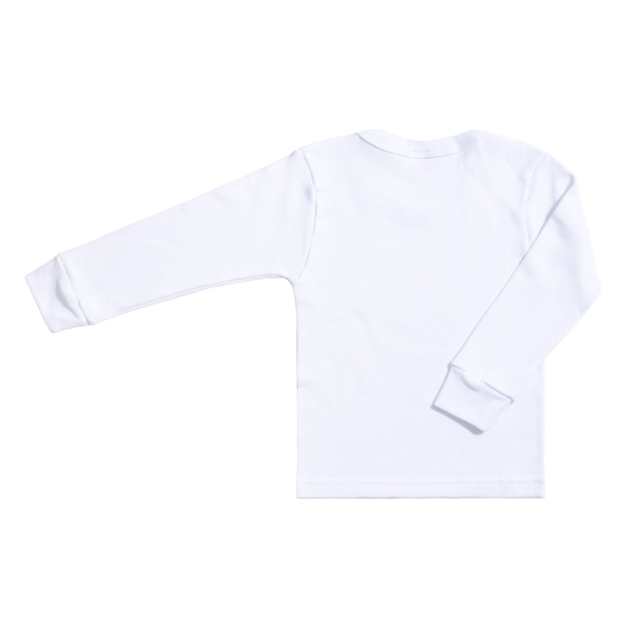 Camiseta Niño Felpa M/L Blanco Talla 10