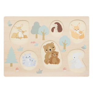 Puzzle bois 6 pièces maman bébé