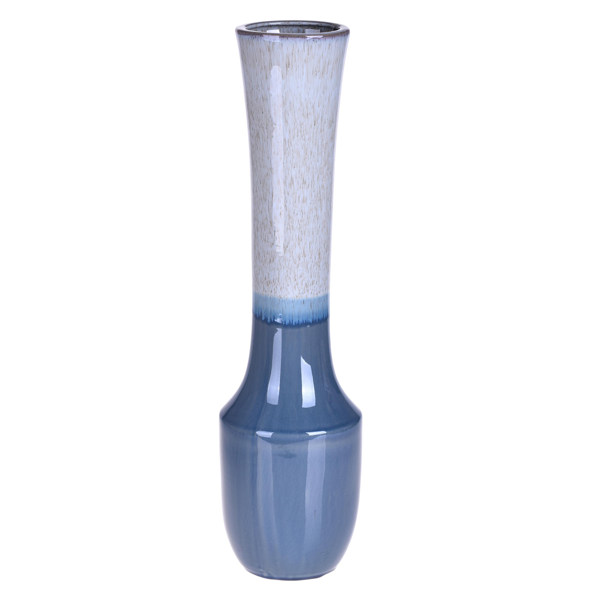 Vaso In Ceramica Con Collo Stretto. Altezza 58,5 Cm - Pezzi 1 - 15,5X58,5X15,5cm - Colore: Bianco - Bianchi Dino - Ceramica