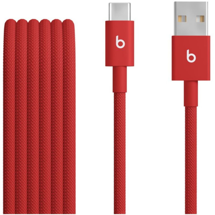 Câble de charge BEATS tissé USB-A vers USB-C 1M50 Rouge flash