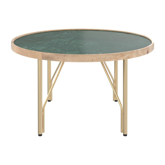 Table basse ronde Kali en marbre vert D85 cm