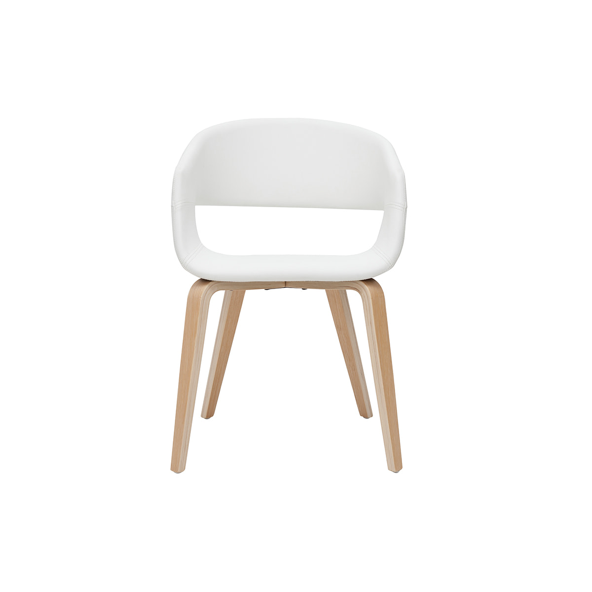 Chaises design blanc et bois clair (lot de 2) SLAM