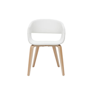 Chaises design blanc et bois clair (lot de 2) SLAM