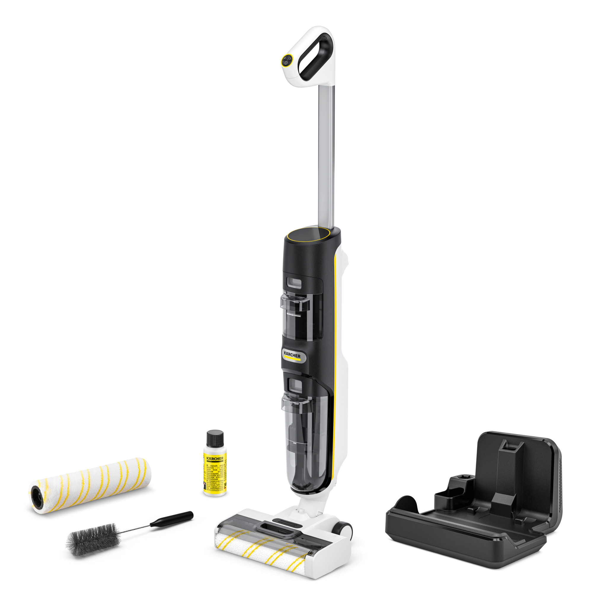 Aspirateur laveur sans fil Karcher FCV4 DRY EXTRA - eau/poussières - 200 m² - aspire lave et sèche - autonettoyage 70° - 2 rouleaux