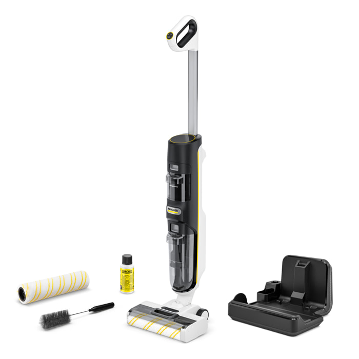 Aspirateur laveur sans fil Karcher FCV4 DRY EXTRA - eau/poussières - 200 m² - aspire lave et sèche - autonettoyage 70° - 2 rouleaux