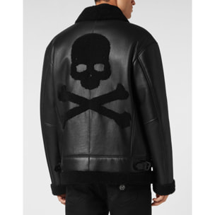 PHILIPP PLEIN Chaqueta de cuero SKULL&BONES